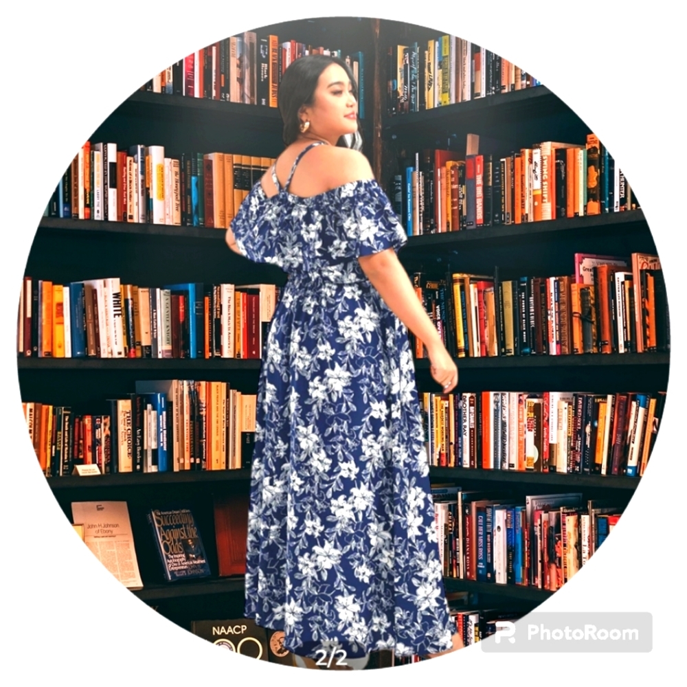 🛑Bloom Dress - Floral Print Halter Off Shoulder Split Maxi Dress Sz 22/24